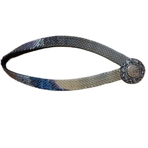 SILVER METAL FISH SCALE STRETCHY BELT
